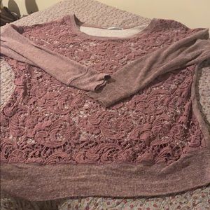 Maurices lace front sweatshirt size M